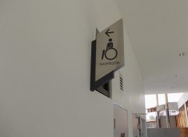 Cantilever Washroom Directional Sign